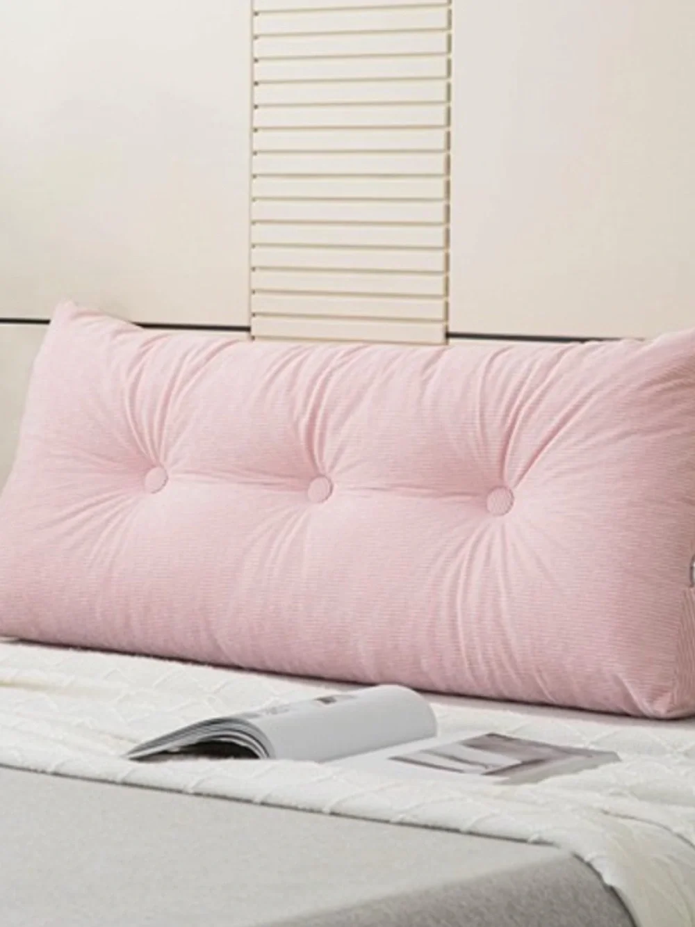Plush Pink Bed Backrest Pillow - Home Bedding